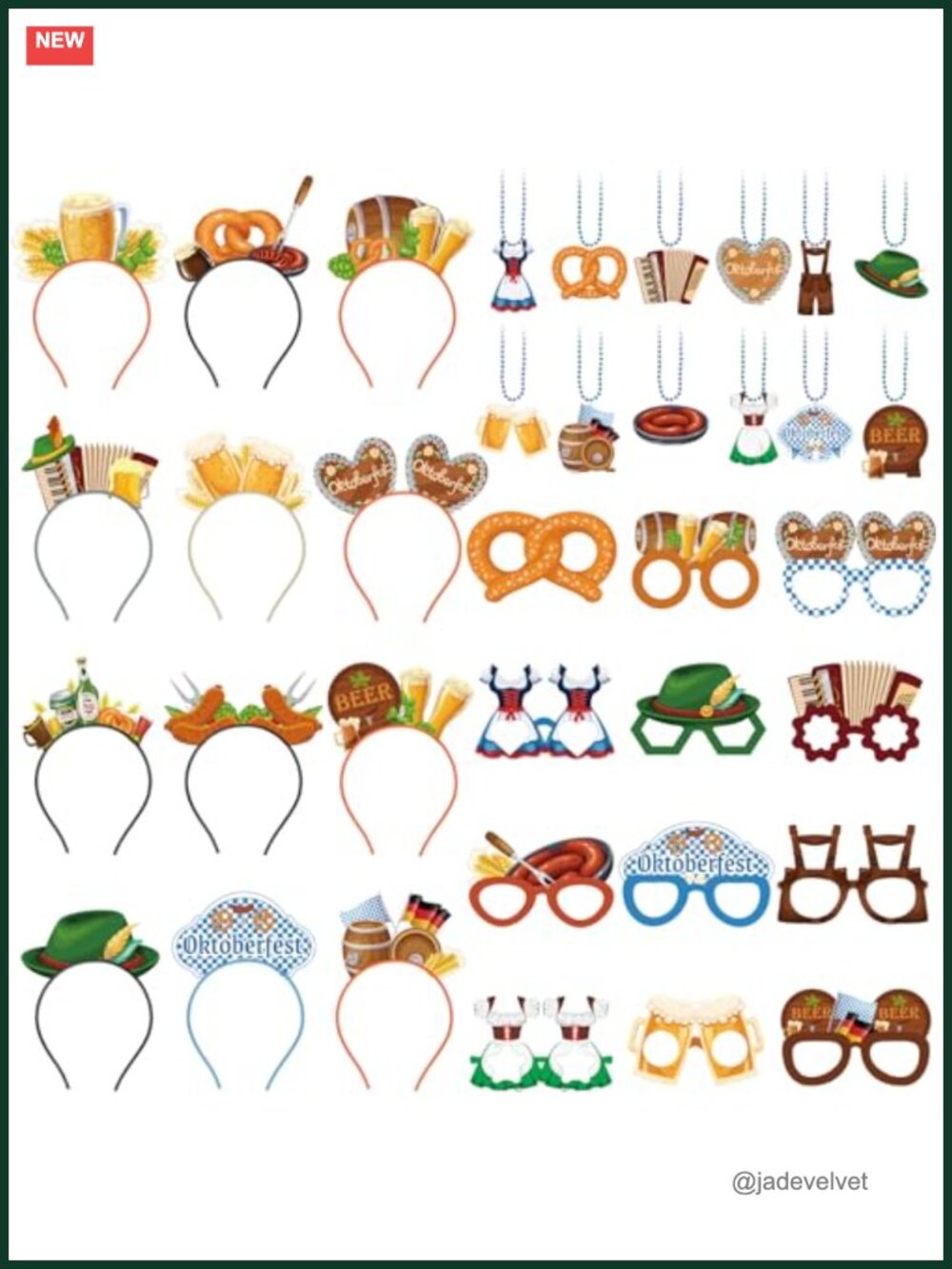 Oktoberfest Party Favors 36 Pcs Photo Booth Props Set